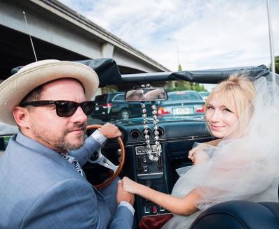 Betsy Phillips with her husband Zachary Knighton
